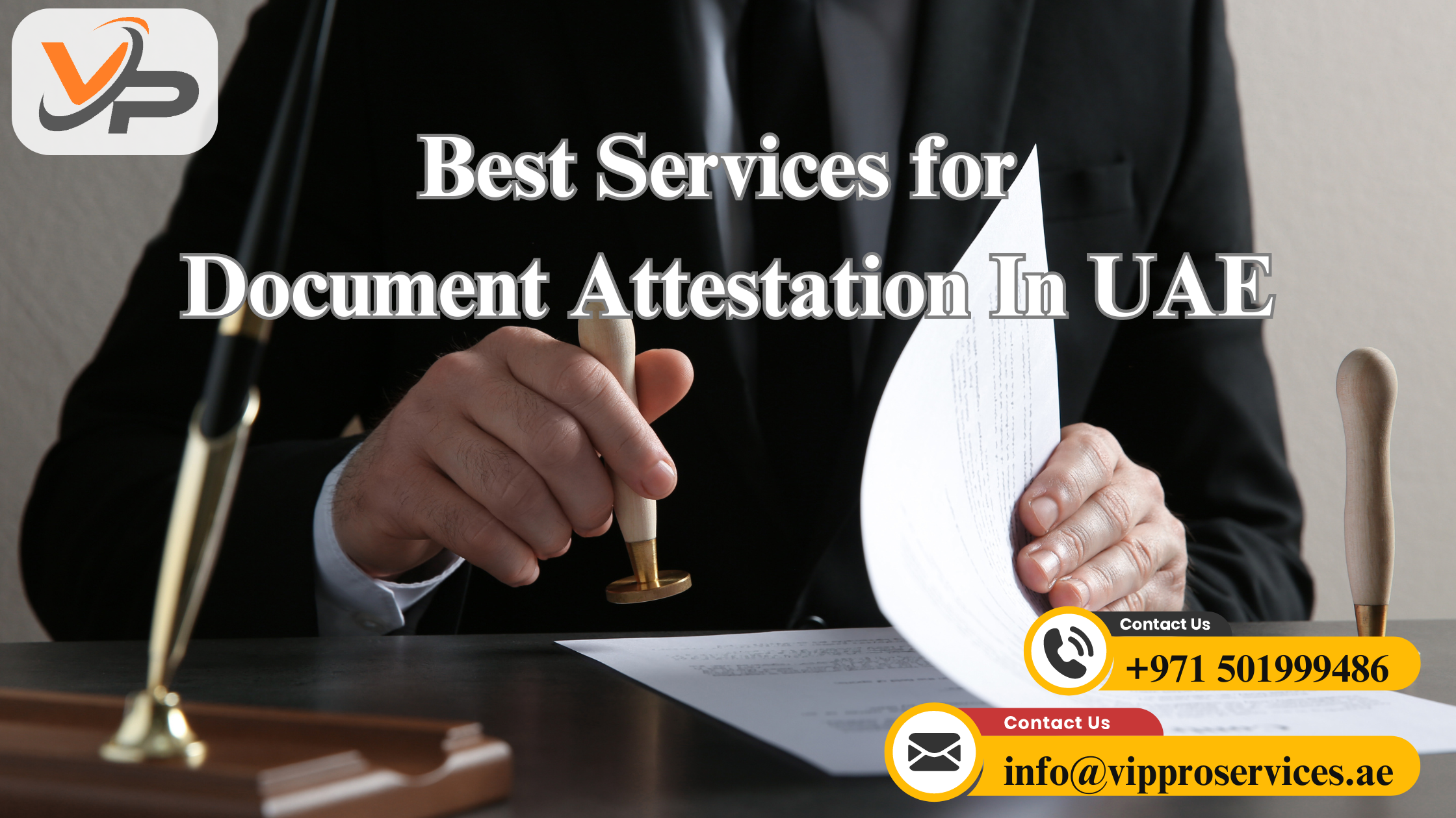 A male person is attesting documents in Dubai for Business setup